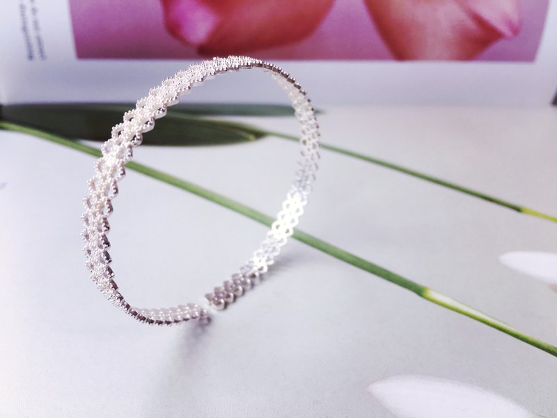 925纯银《 蕾丝活动式手环 》 - 手链/手环 - 其他金属 银色