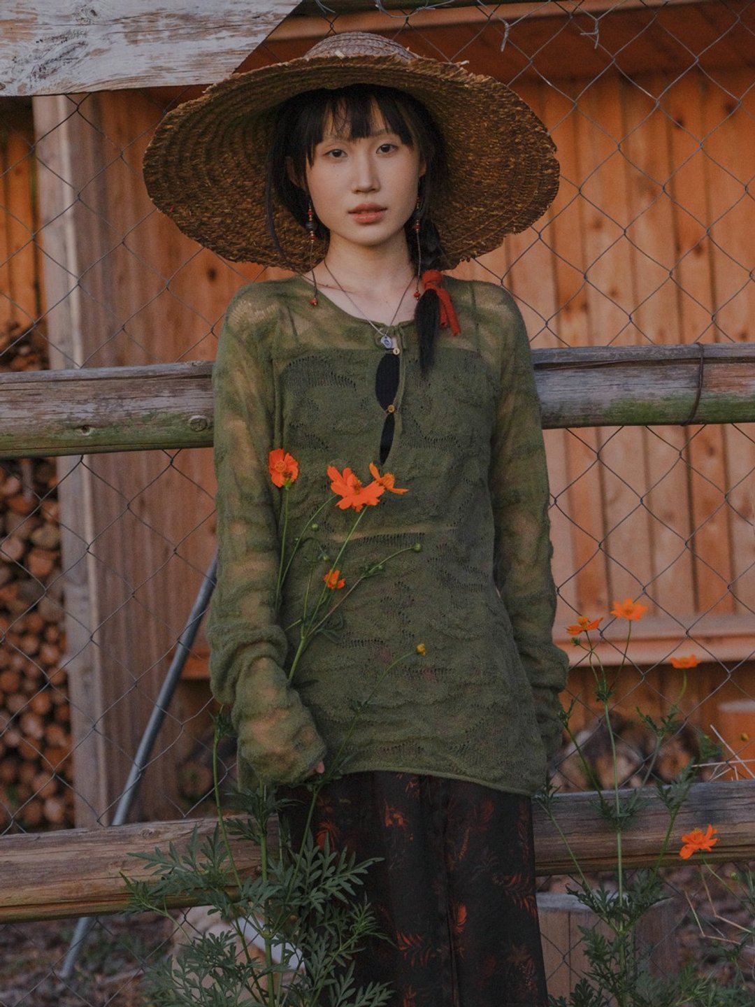 綠野仙蹤 超級馬海毛毛衣 羊毛圓領寬松套頭毛衫 - 女装针织衫/毛衣 - 羊毛 绿色