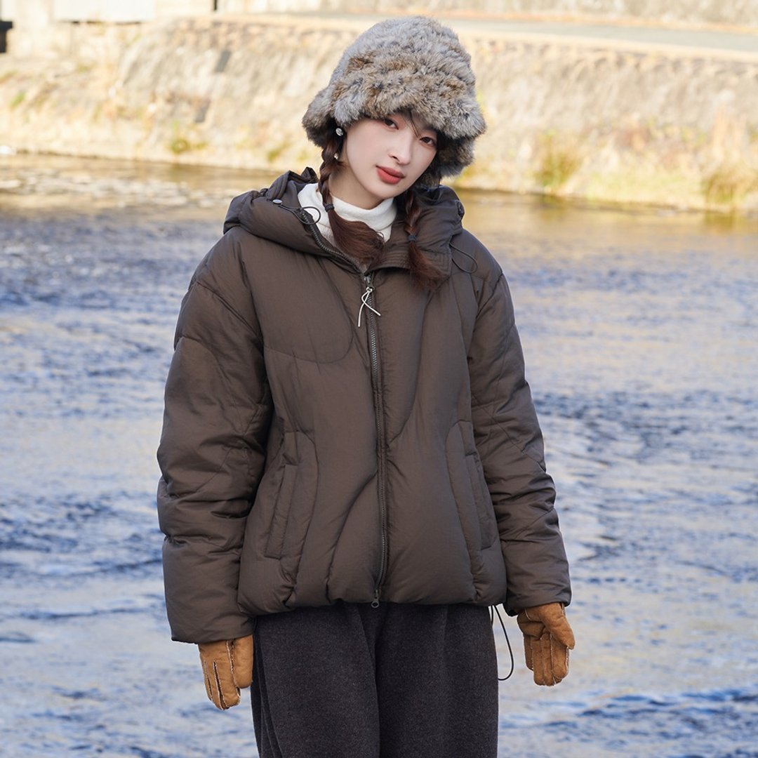茧型连帽羽绒服|外套|两色|冬款|Sora-1728 - 女装休闲/机能外套 - 羽绒 多色