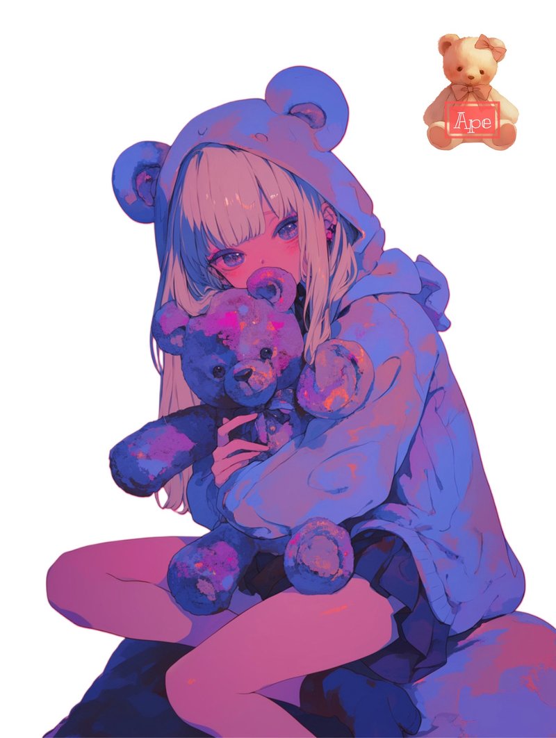 原创人物贴纸、装饰贴纸、5张 - 贴纸 - 纸 