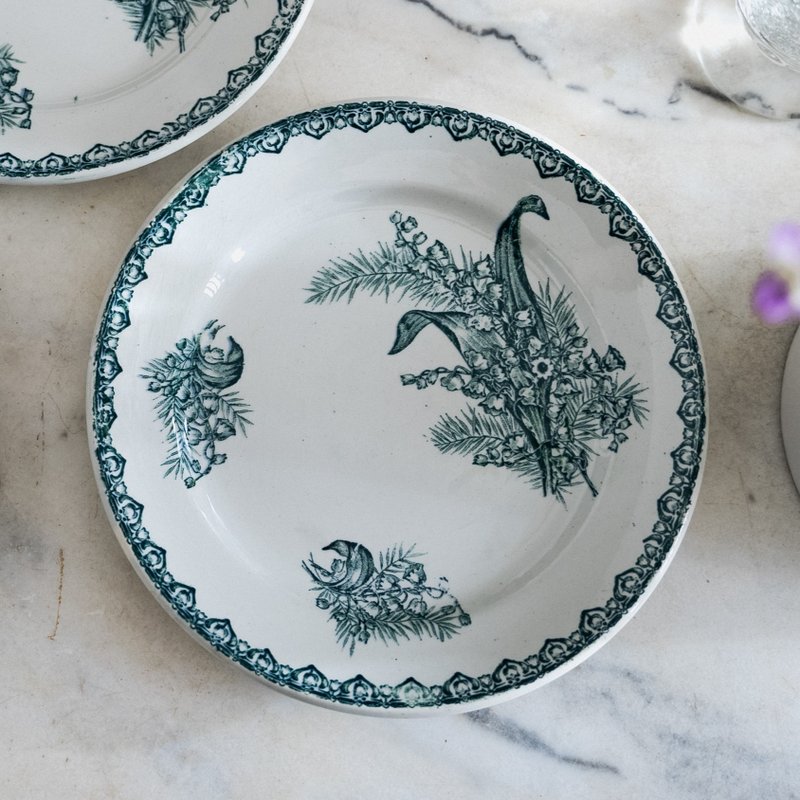 暗晶绿餐盘 直径22cm - 盘子/餐盘/盘架 - 陶 