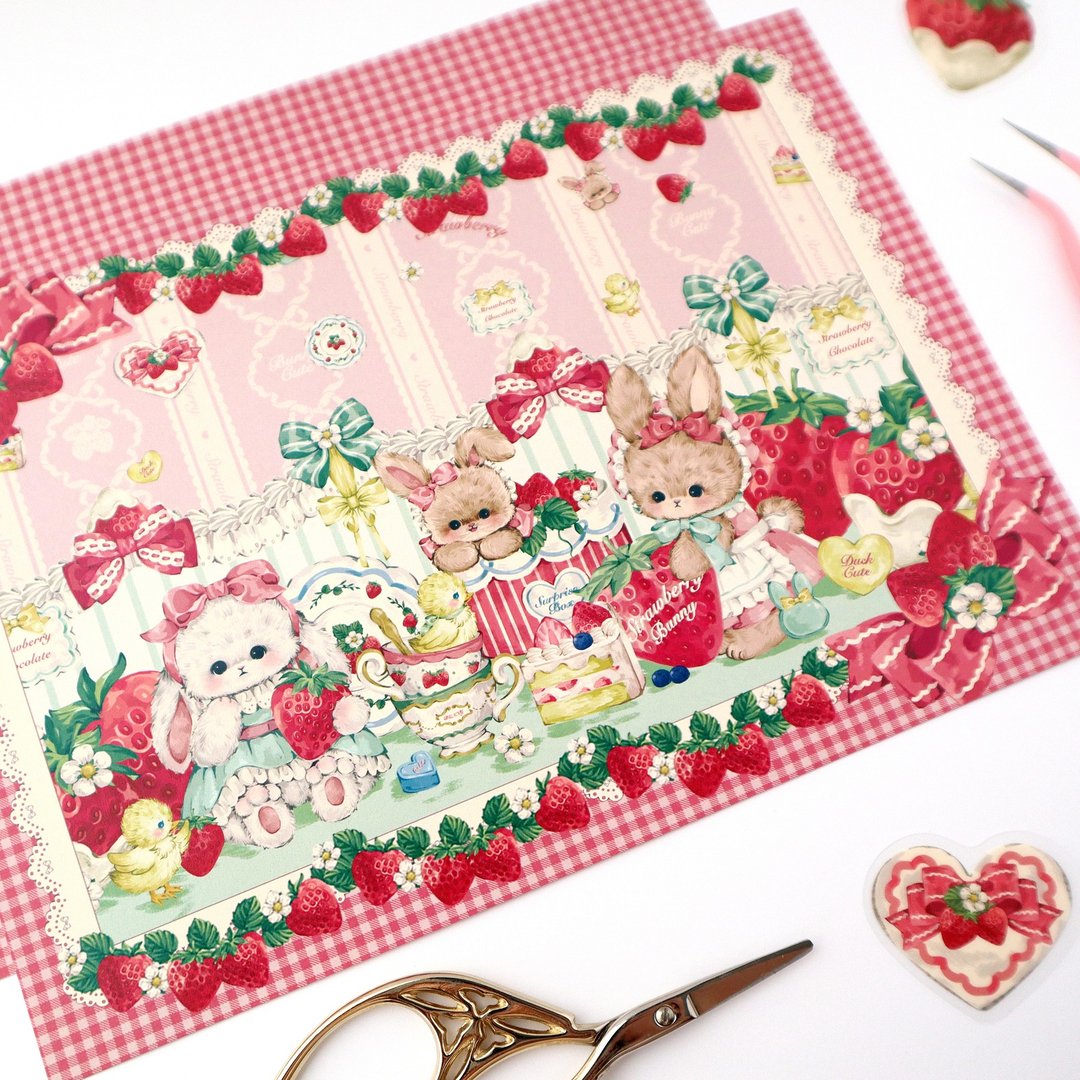 Cherish365【Happiness Strawberry Forest】A5 设计纸 10张 CHO349 - 其他 - 纸 粉红色