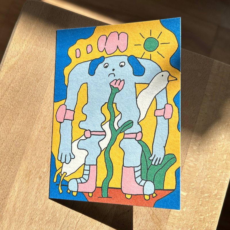 【Happy Come Out 卡】 / 连信封 - 卡片/明信片 - 纸 蓝色