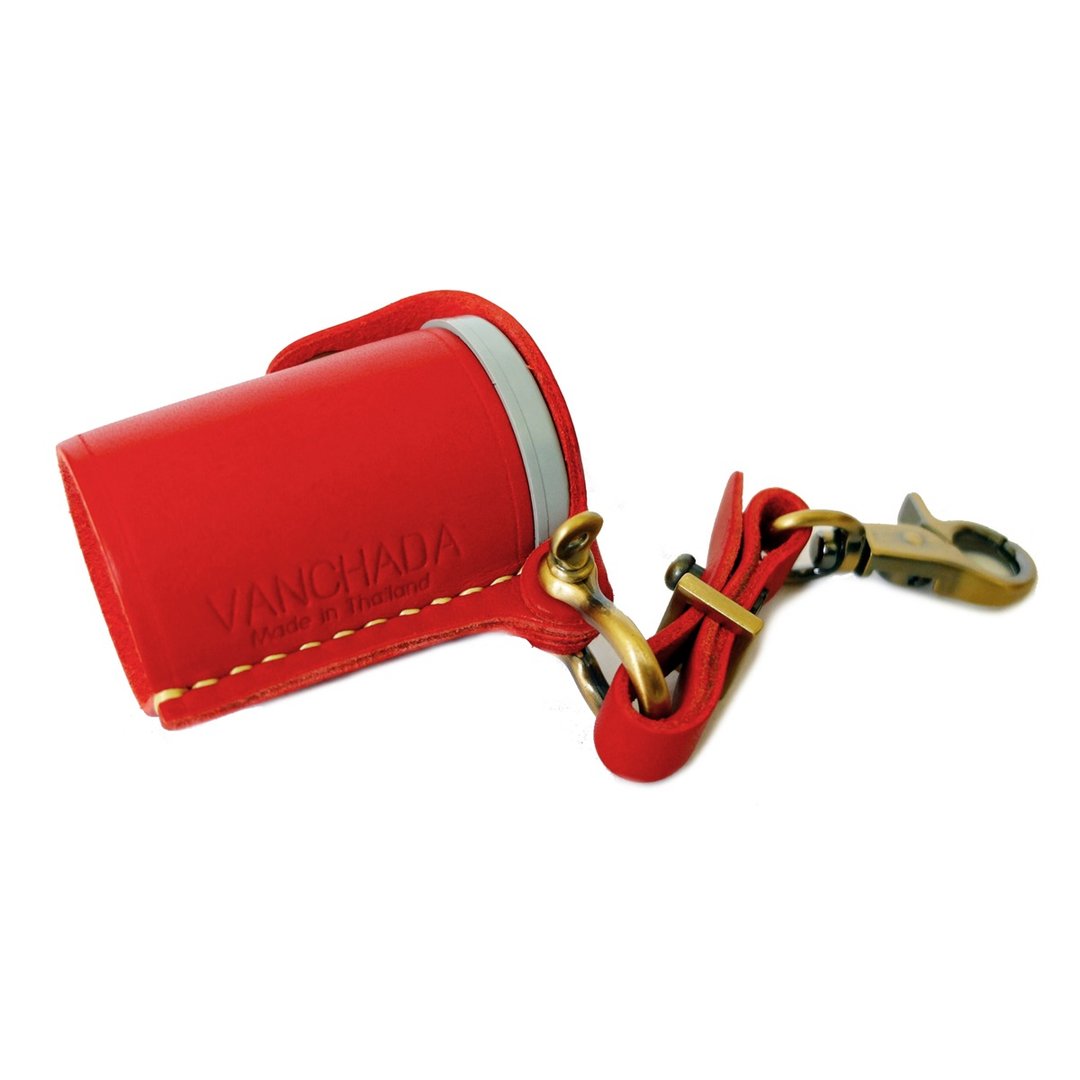 Film Bottle Case leather handcrafts Black color - 皮件 - 真皮 红色