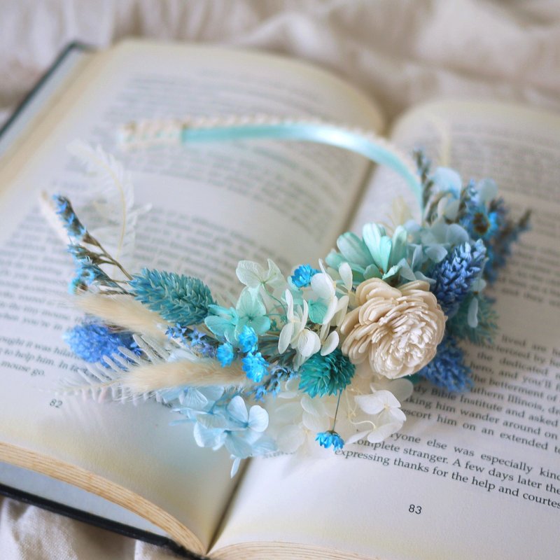 婚礼典藏-定制化 不凋花干燥花 绣球花新娘发圈 花冠/伴娘 - 干燥花/捧花 - 植物．花 