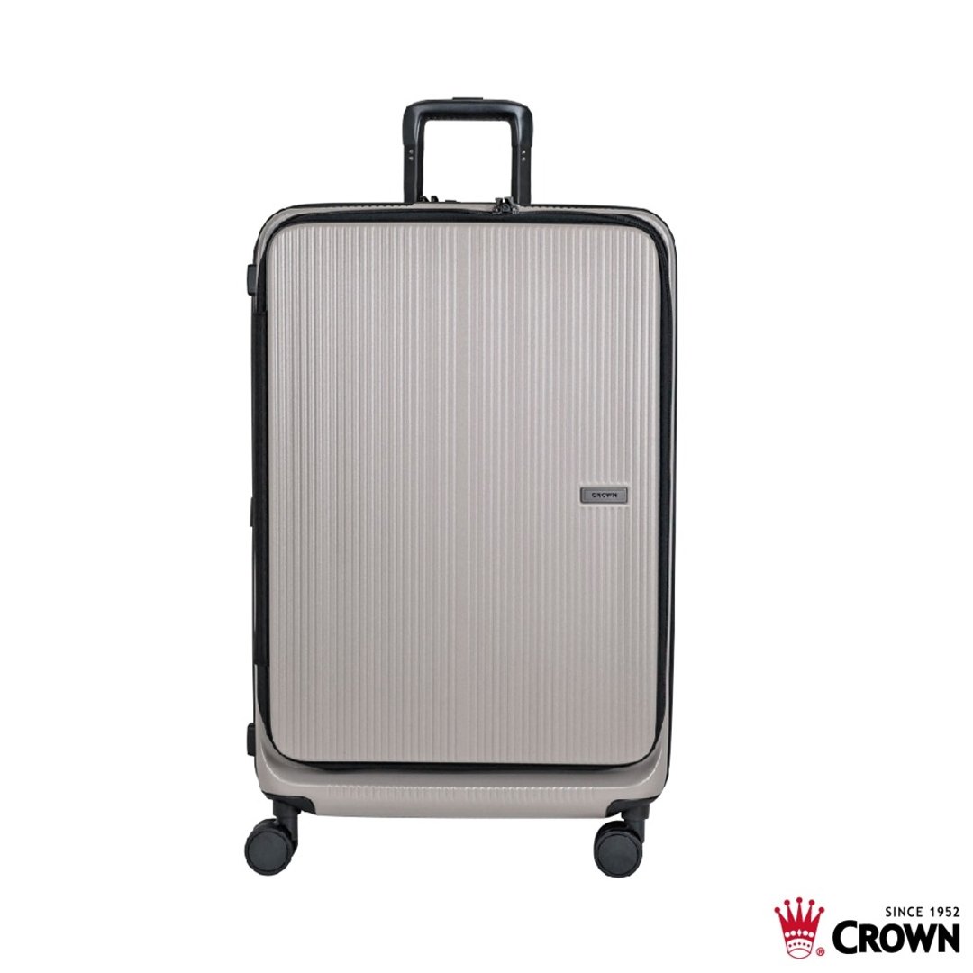 【CROWN】29寸 DOPPIO 前开框架拉杆箱 托运箱  雾面拿铁咖啡 - 行李箱/行李箱保护套 - 塑料 咖啡色