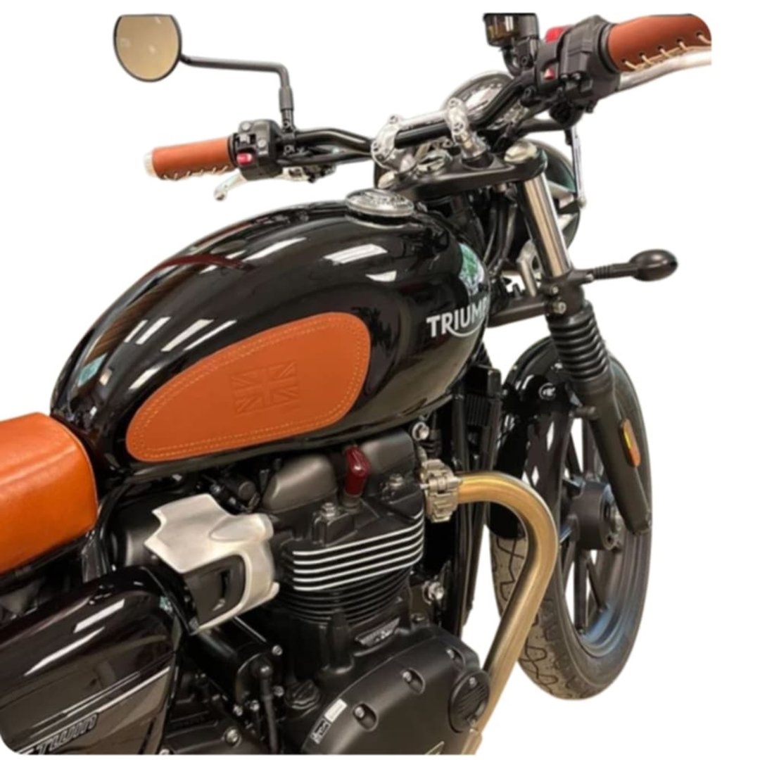 Triumph Gas Fuel Tank Knee Pads Interceptor (Real Leather)Side Pad Fuel Knee - 皮件 - 真皮 黑色