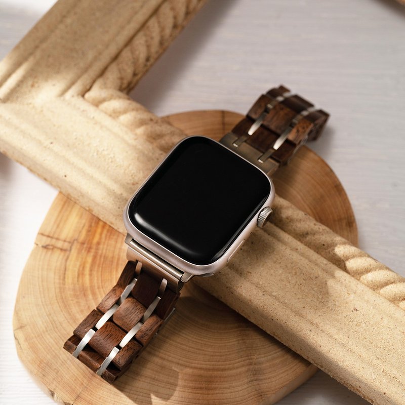Apple watch - 木质拼接金属苹果表带 - 表带 - 木头 