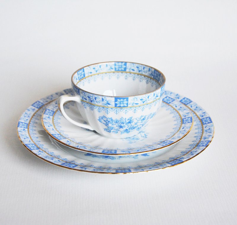 德国品牌Seltmann Weiden古董下午茶杯盘组 - 茶具/茶杯 - 瓷 蓝色