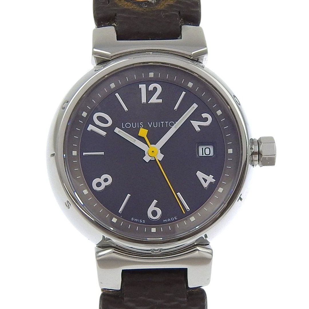 【日本直送】路易威登 LOUIS VUITTON Tambour 石英表 Q1211 不锈钢 x Monogram 帆布 棕色表盘 女款【二手品】 - 女表 - 不锈钢 黑色