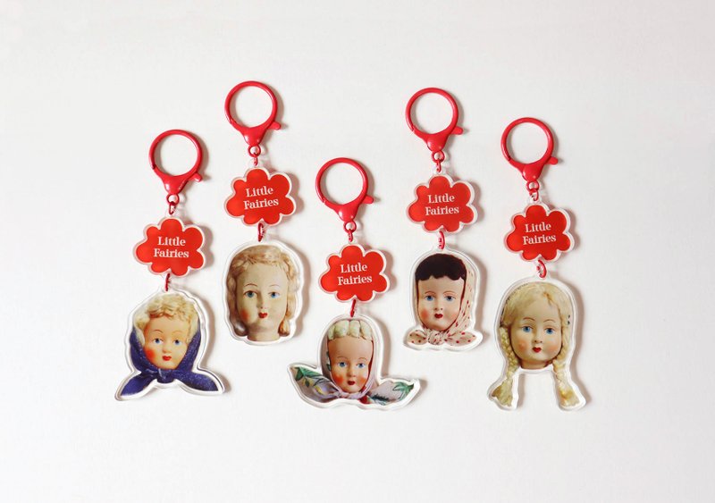 【Little Fairies】复古波兰古董娃娃压克力吊饰 包包钥匙圈 - 吊饰 - 塑料 多色