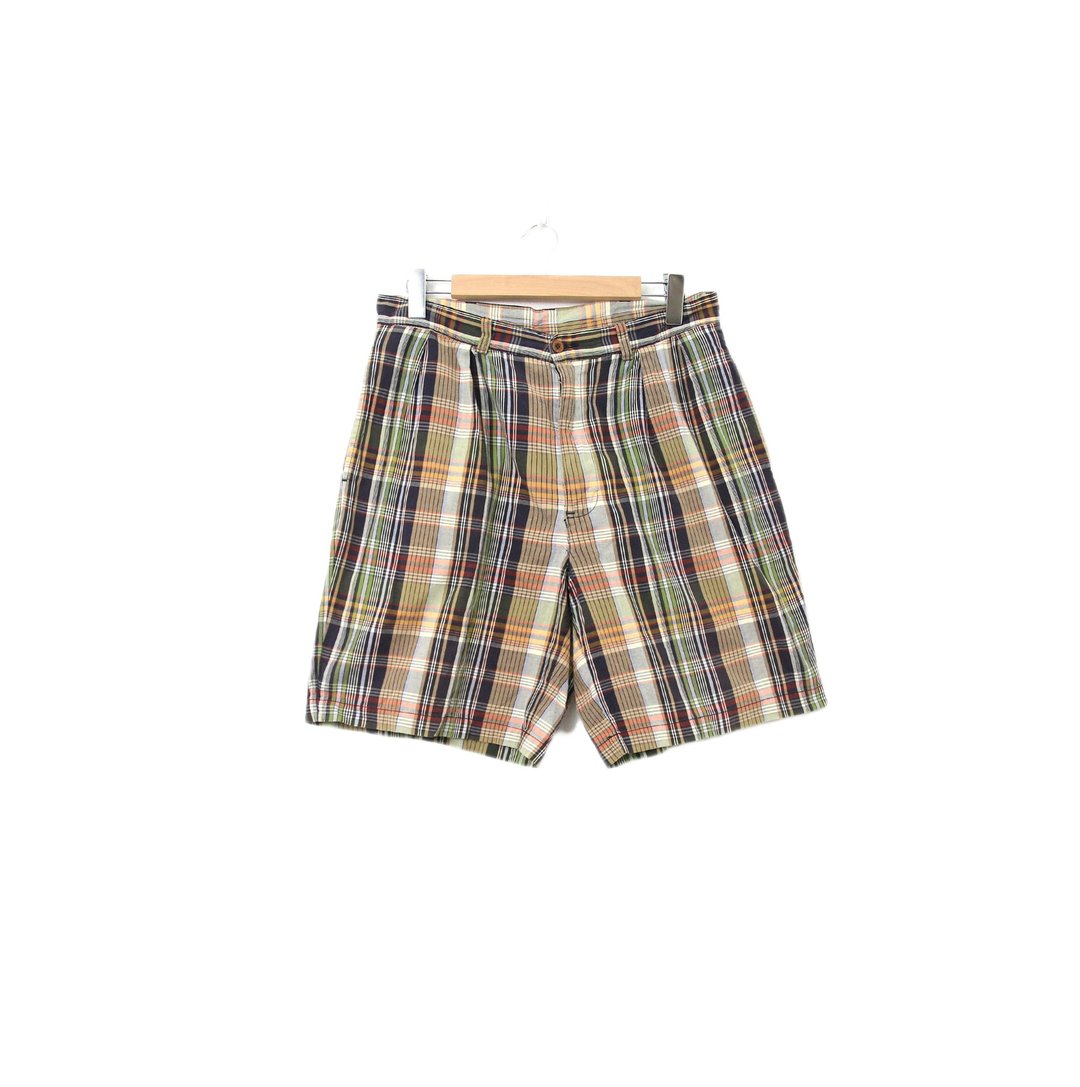 Back to Green-POLO 格纹短裤 M-21 vintage pants - 男士短裤 - 棉 