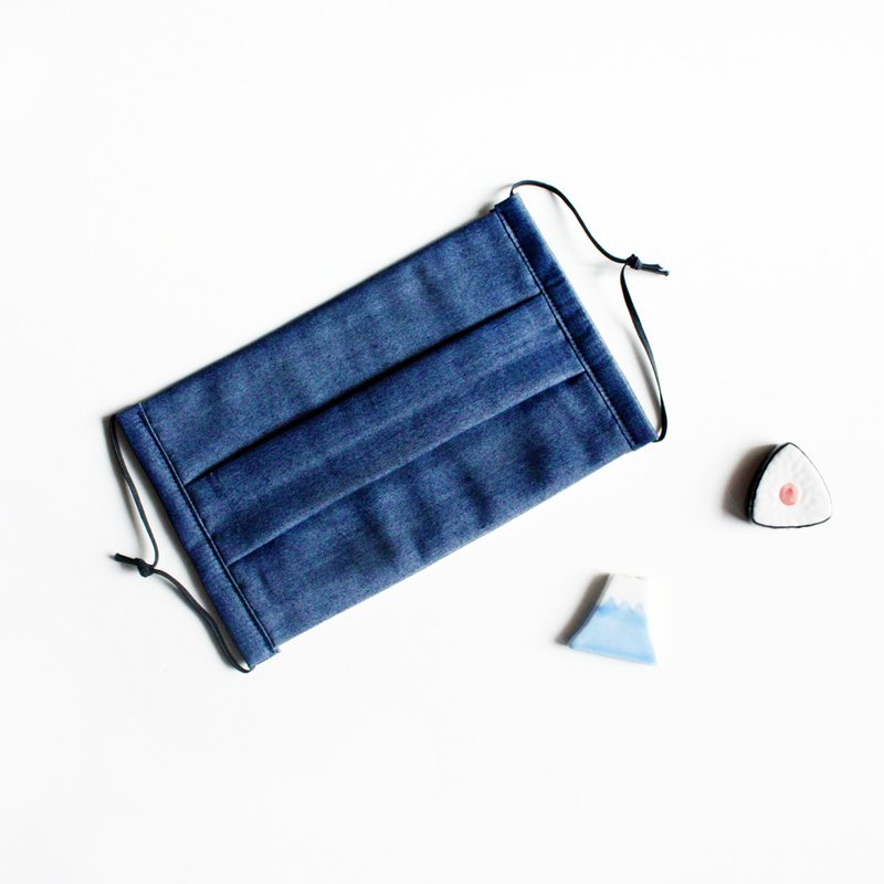 褶叠立体口罩 - 浅苍蓝【限量手工制作】 - 口罩 - 棉．麻 蓝色