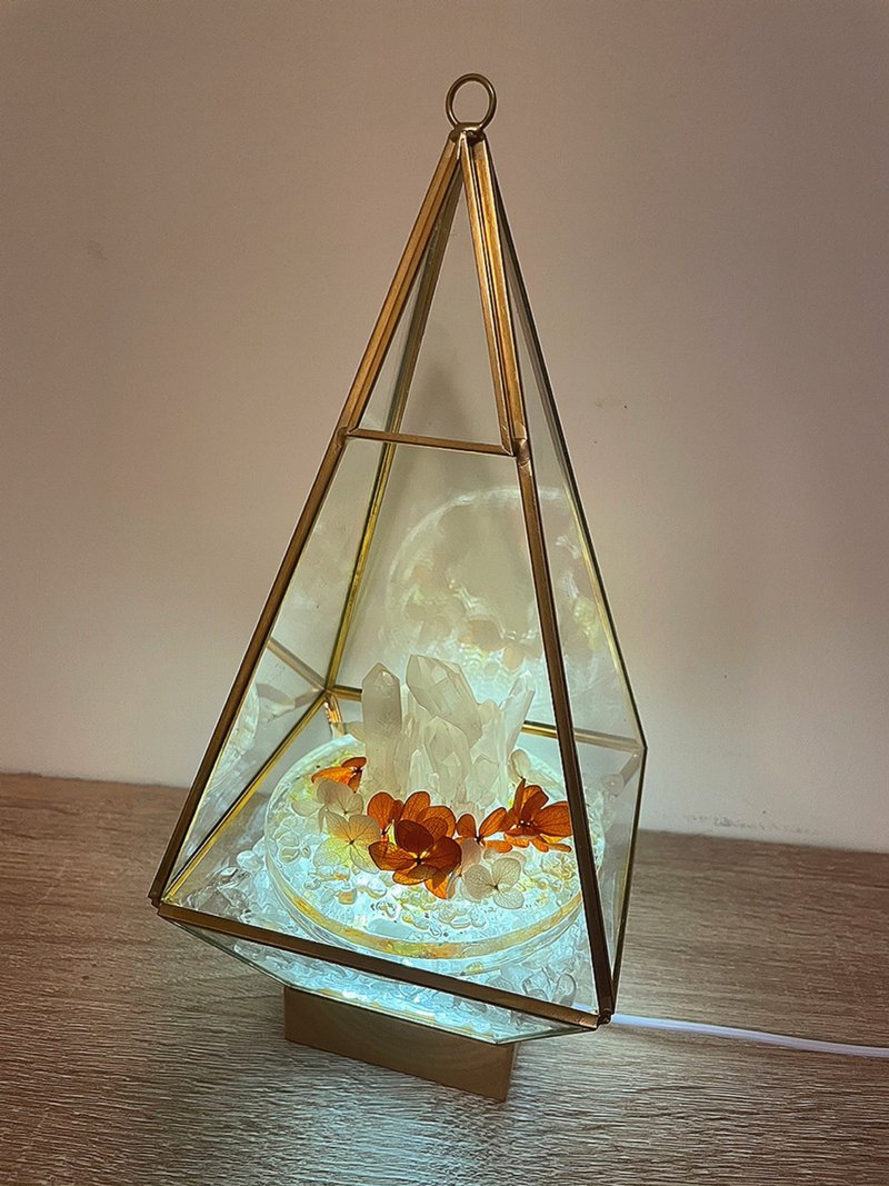 现货 | 四角玻璃花屋小明灯 | 水晶 | 居家灯饰 - 摆饰 - 水晶 橘色