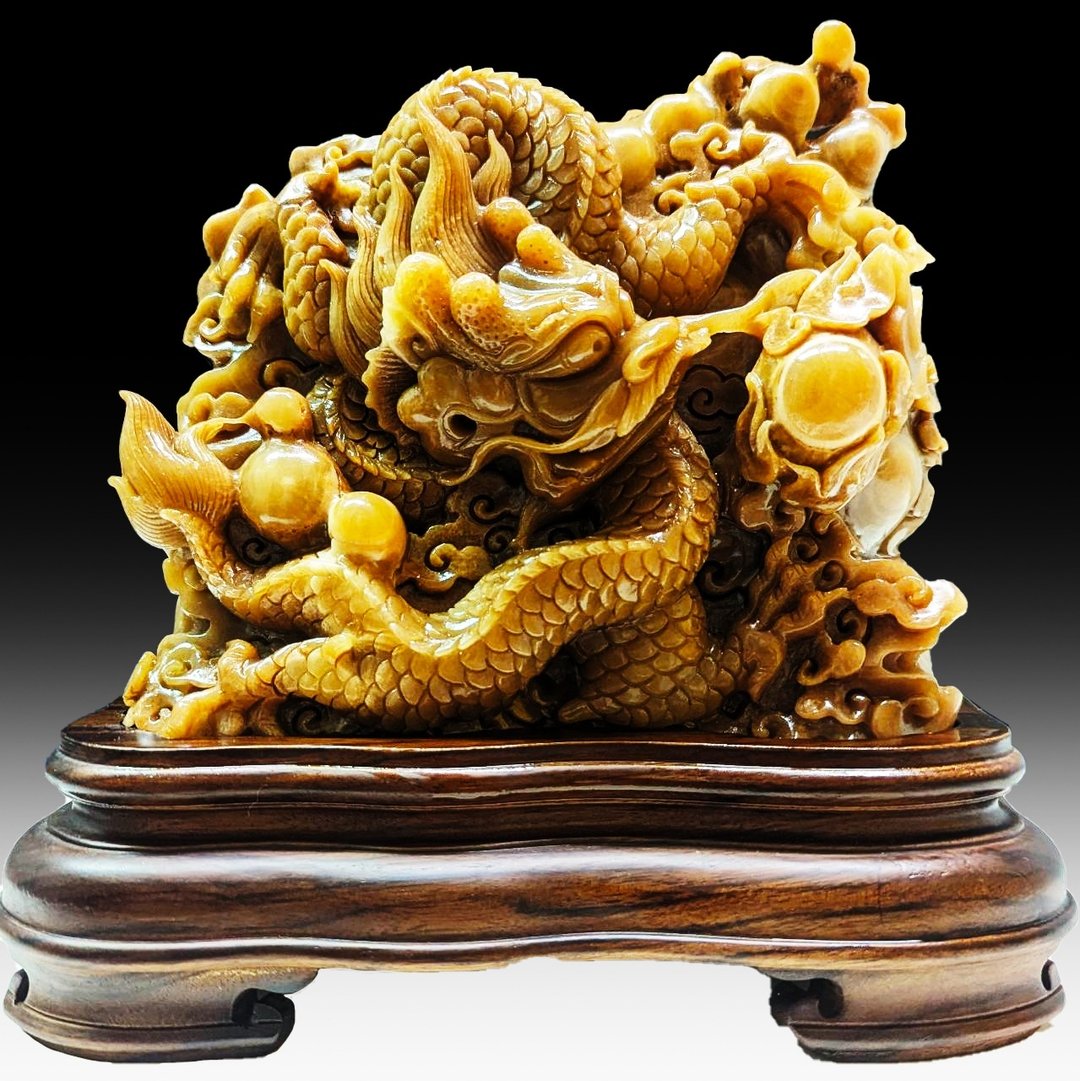 【龙宫舍利】龙王巧雕 融合之王 七星龙王之一 空间气场稳定场域 - 摆饰 - 石头 卡其色