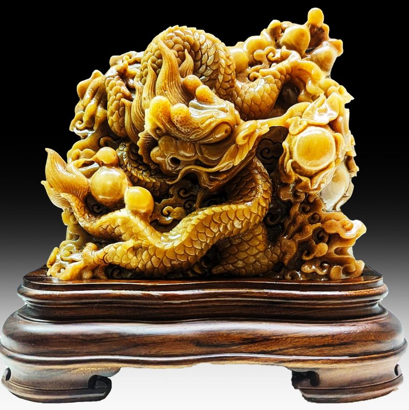 【龙宫舍利】龙王巧雕 融合之王 七星龙王之一 空间气场稳定场域 - 摆饰 - 石头 卡其色