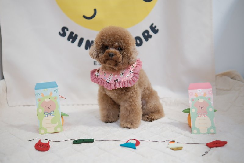 粉红色木芥子 花边款 - 项圈/牵绳 - 棉．麻 