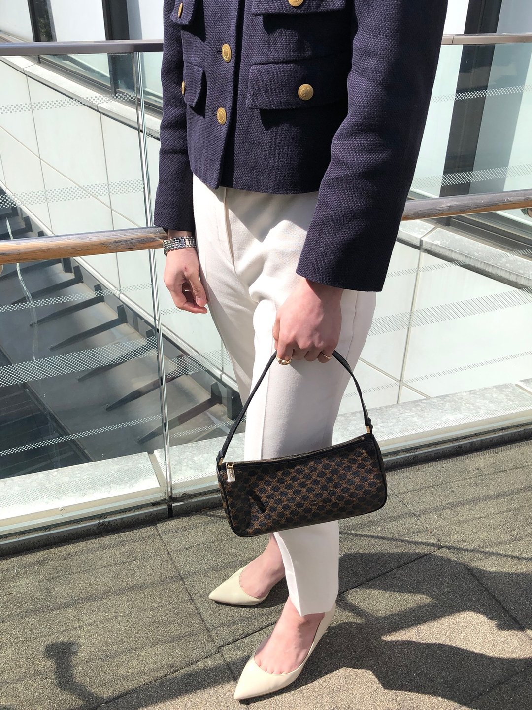 CELINE 黑老花 PVC 复古迷你半月包 f52hnu - 手提包/手提袋 - 真皮 黑色