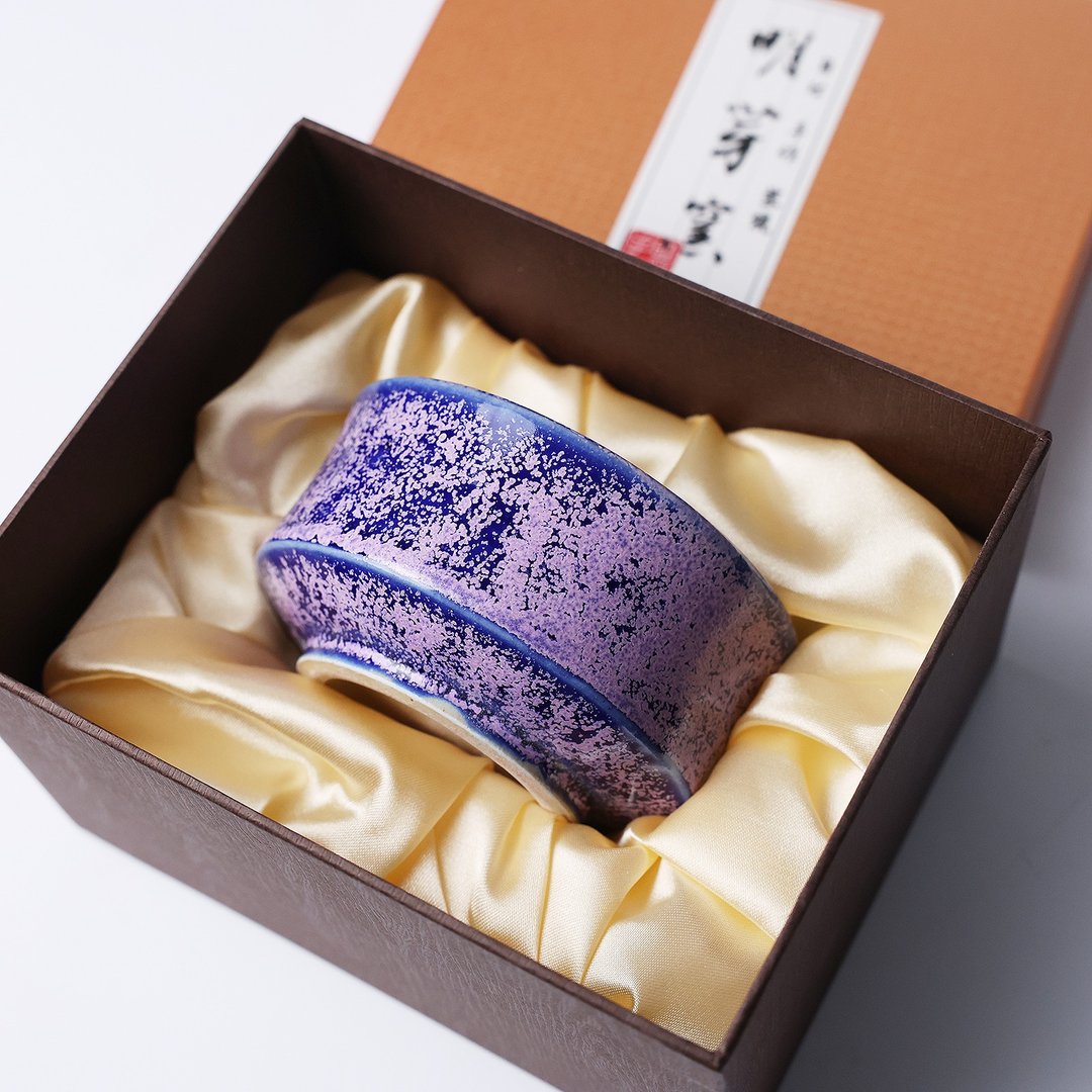 明芽窑 | 蓝夜星空 浅皿 蓝 紫 陶器 食器 手作陶艺礼盒 H12 - 茶具/茶杯 - 陶 蓝色