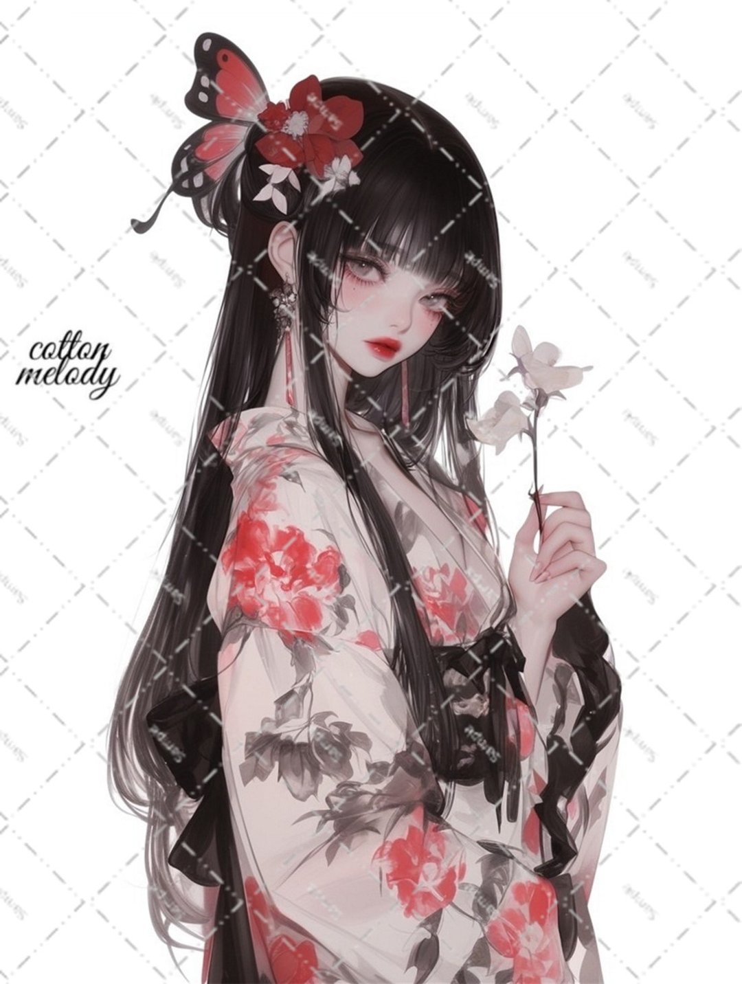 original sticker no.6422 人物贴纸 原创贴纸 女孩贴纸 原创人物贴纸 - 贴纸 - 纸 