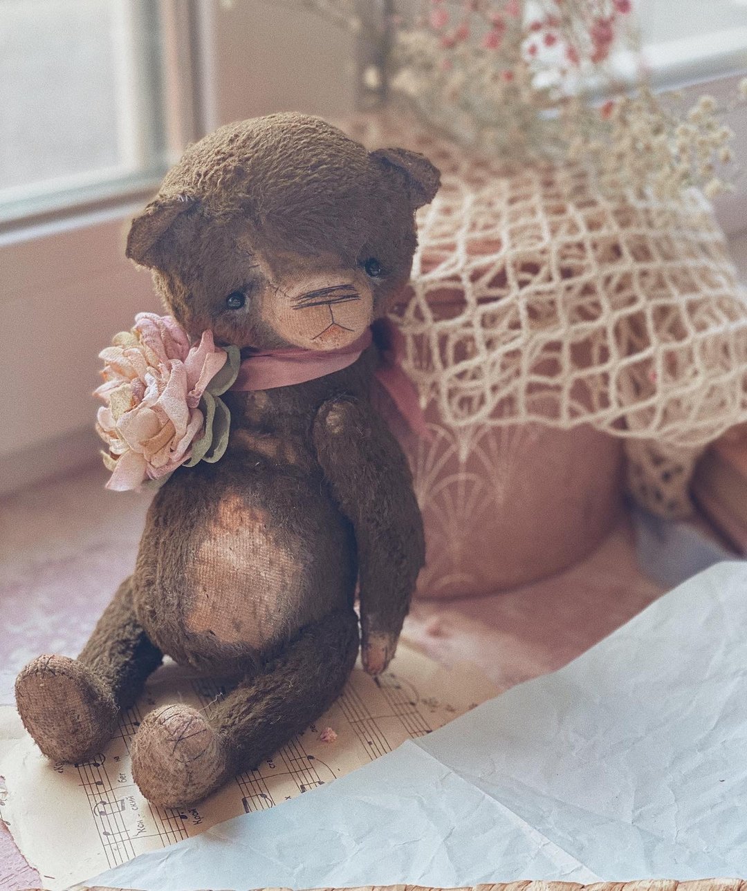 Artist stuffed bear Noah - 玩偶/公仔 - 其他材质 咖啡色