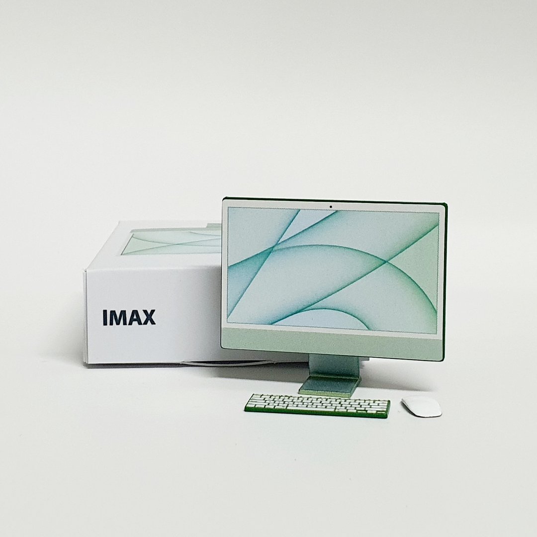 New 2021 Apple iMac 24 (Green) TOY for dollhouse or Similar Dolls - 摆饰 - 塑料 绿色