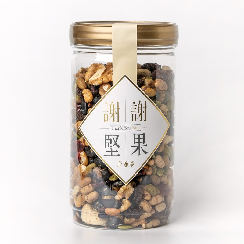 【朝气综合纤果】(密封罐)(混搭多种坚果果干果仁健康美味)(素食) - 坚果 - 塑料 金色