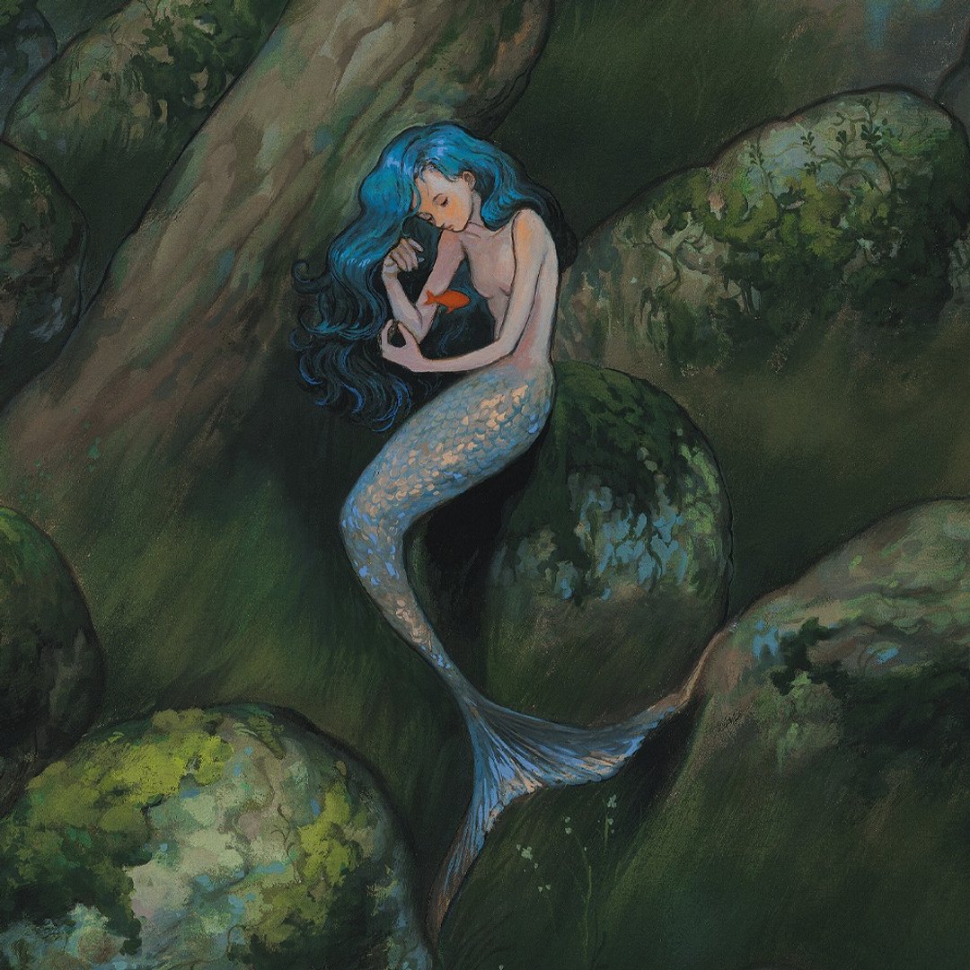 迷失的美人鱼|诺玛 |韩国插画艺术纸海报A4|水彩、水粉 - 海报/装饰画/版画 - 纸 