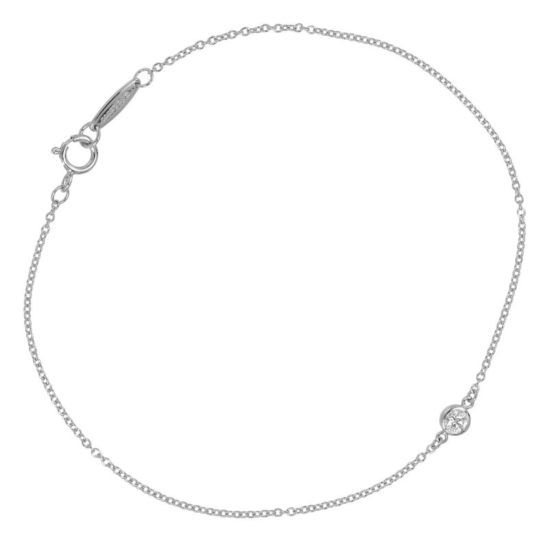 【日本直送】蒂芙尼 手链 经典锁骨链系列 Pt950铂金 钻石 约1.28g TIFFANY&Co.【二手】A级 - 手链/手环 - 贵金属 银色