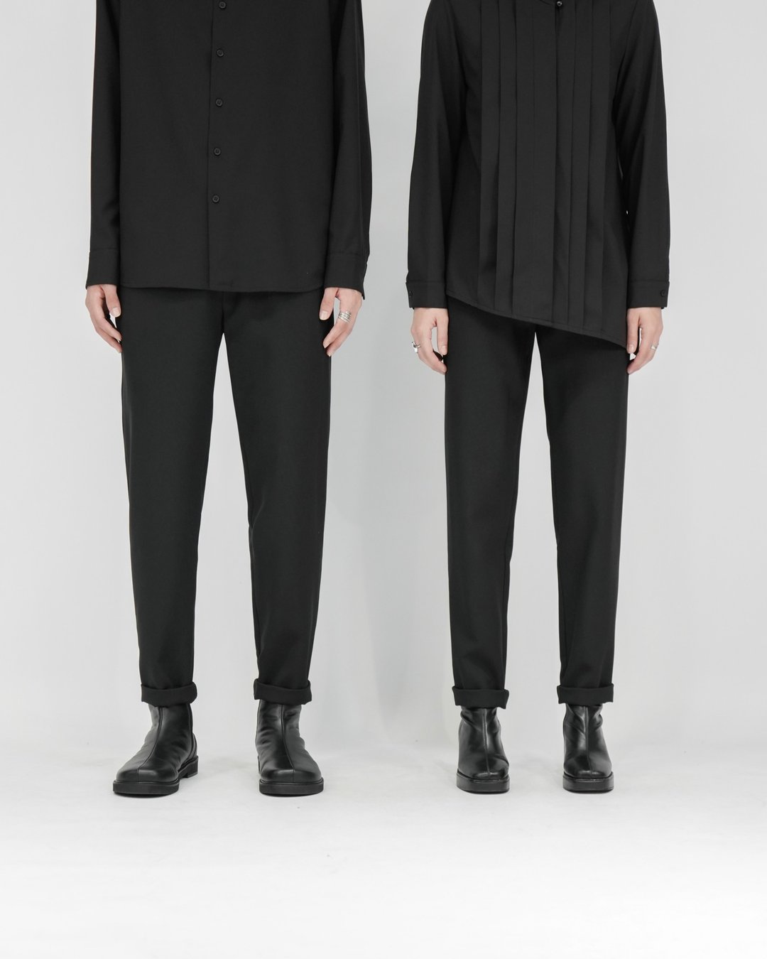 MUKK DESIGN 经典窄管西装裤 - 男士长裤 - 棉 黑色