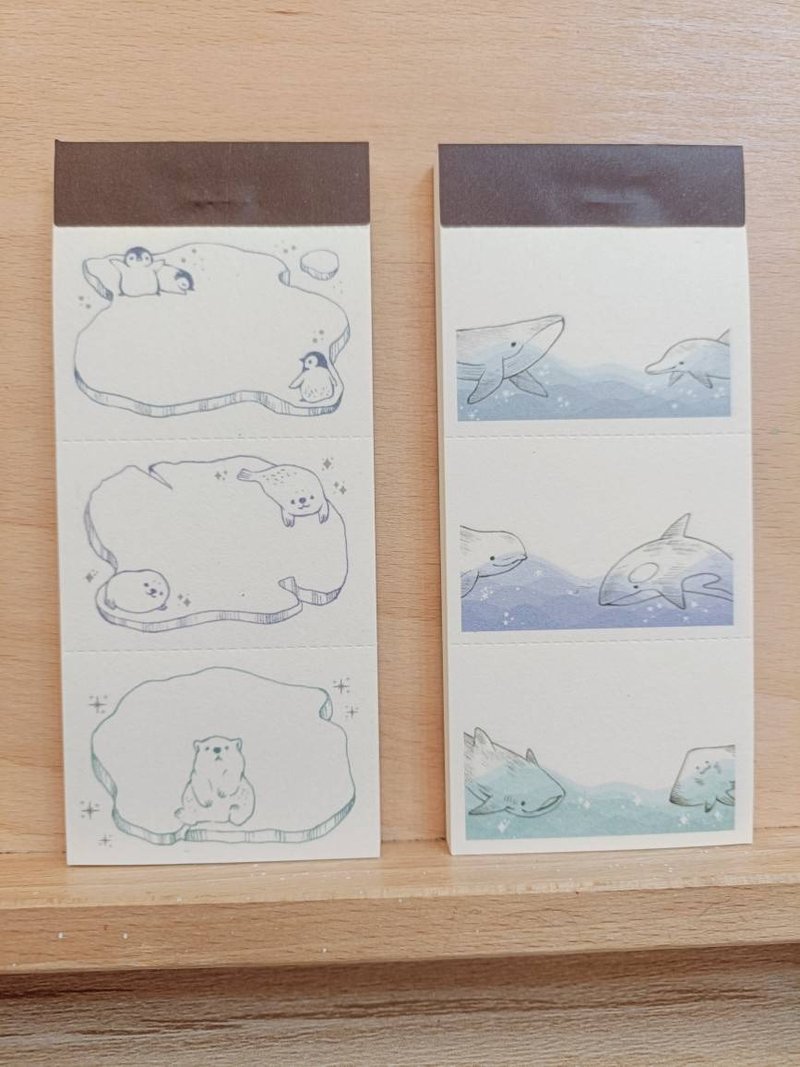 便签本(鲸鱼/北极)12.7X5.6CM/50PiC - 便条纸/标签贴 - 纸 多色