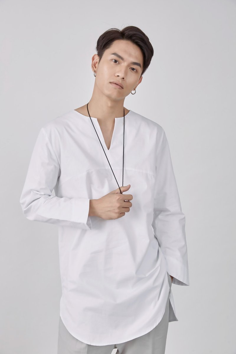 小开领衬布上衣#9082 - 男装衬衫 - 棉．麻 