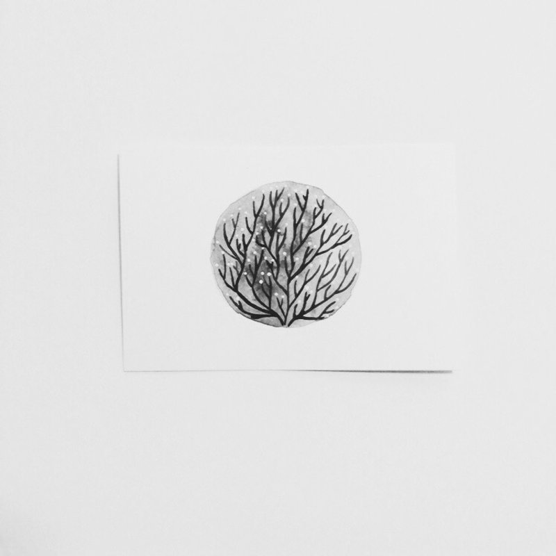 独家原创水彩（原画）纯手绘礼物万用卡贺卡明信片装饰画卡片11 - 卡片/明信片 - 纸 黑色