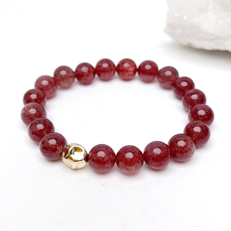 迎接。手串 细品岁月 招桃花 疗愈 I 精品鸽血红草莓晶 I - 手链/手环 - 水晶 