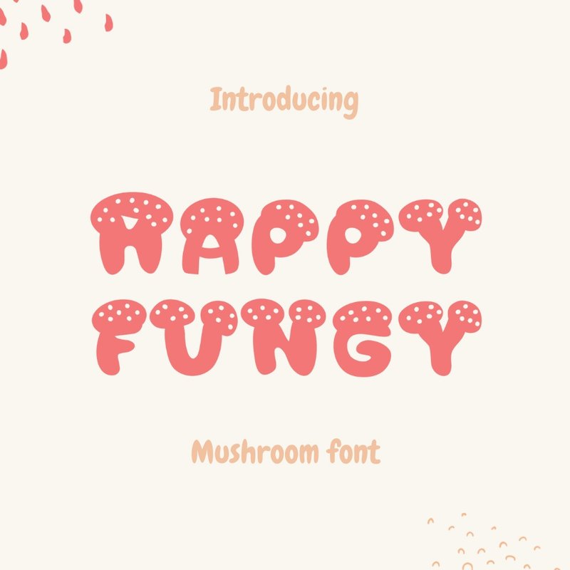 英文书写字体：Happy Fungy Font - 字体设计 - 其他材质 