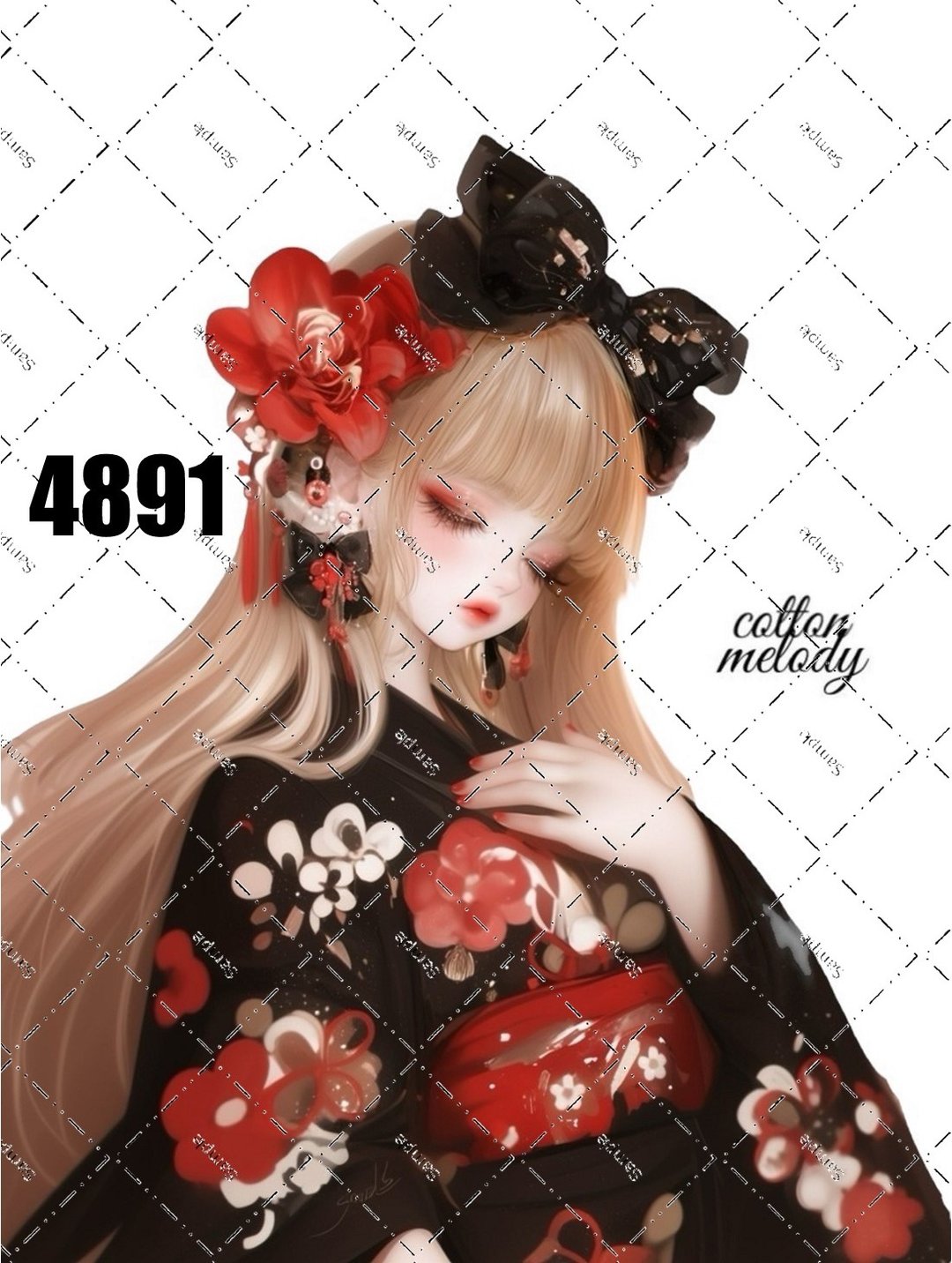 original sticker no.4891 人物贴纸 原创贴纸 原创人物贴纸 装饰贴纸 cotton melody - 贴纸 - 纸 