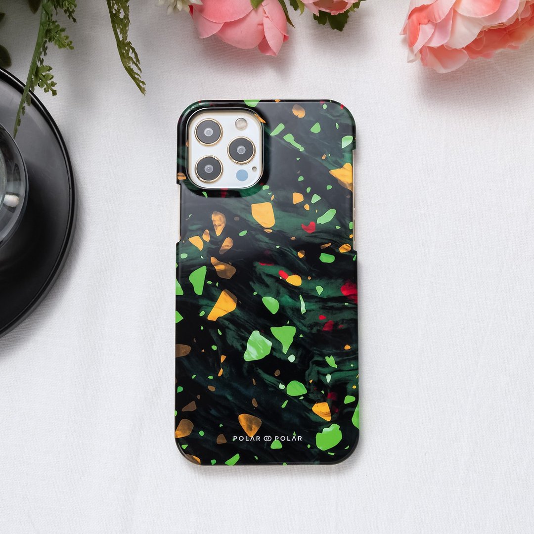 iPhone / Samsung 孔雀石绿水磨石 优雅 半包硬壳 手机壳【定制】 - 手机壳/手机套 - 塑料 绿色