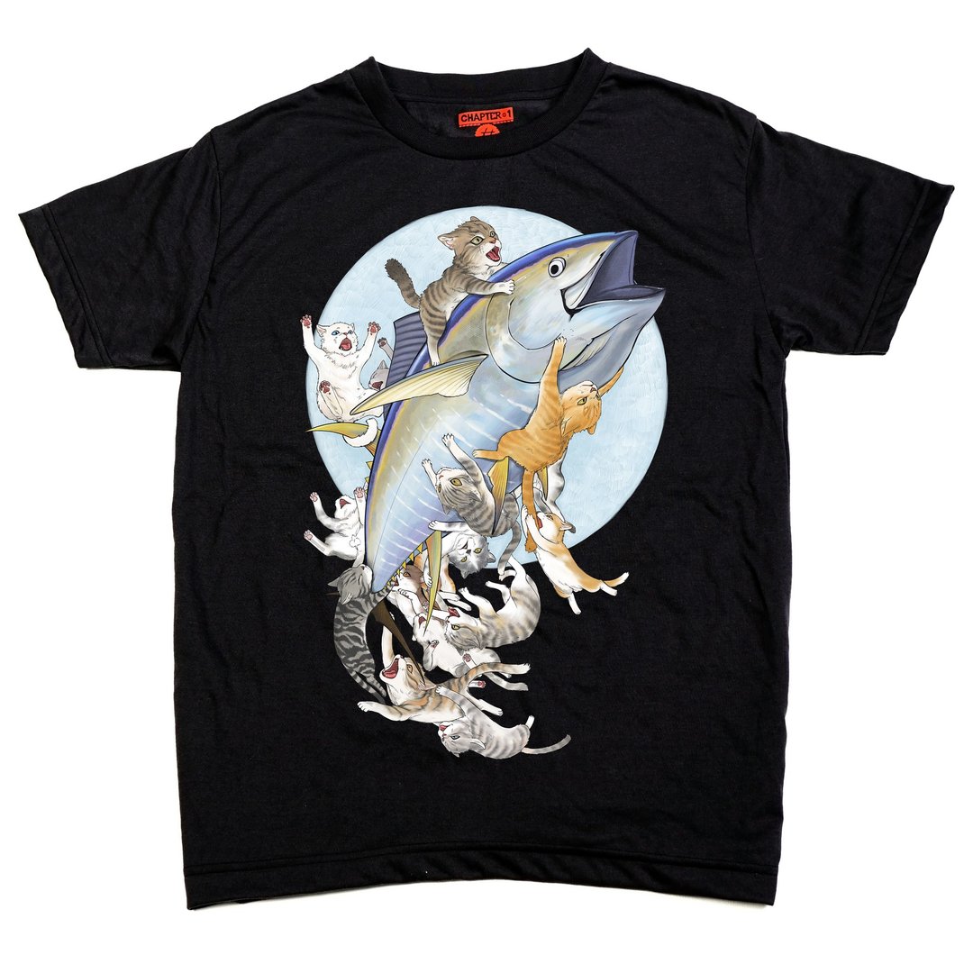 Maguro with cat Chapter One T-shirt - 男装上衣/T 恤 - 其他材质 白色