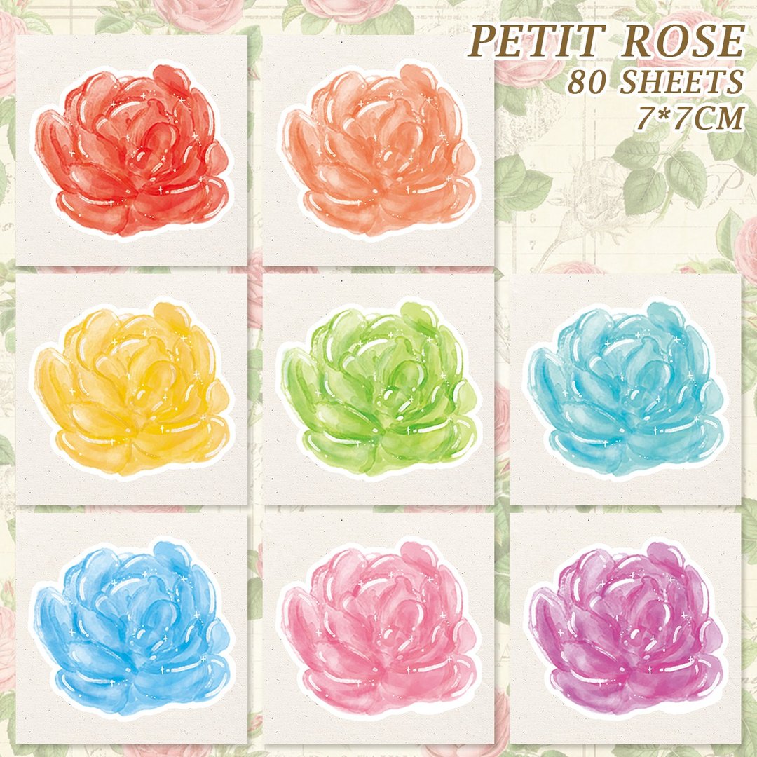 Petit Rose 8款混搭 (honne market) - 贴纸 - 纸 多色