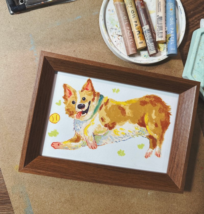 【 Winnie 】宠物似颜绘  插画订制  宠物插画  宠物定制 - 订制画像 - 纸 橘色