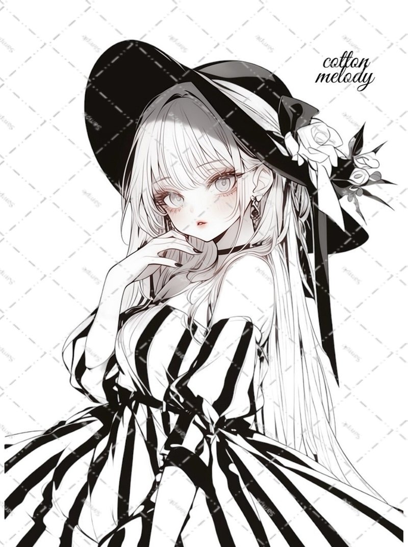 original sticker no.2303 人物贴纸 原创贴纸 原创人物贴纸 装饰贴纸 cotton melody - 贴纸 - 纸 