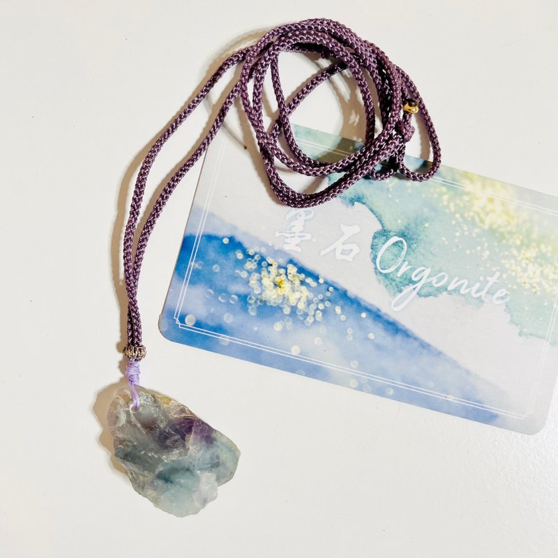 天然蓝绿萤石原石项链/开运招财/水晶疗愈/母亲节礼物/送礼 - 项链 - 水晶 多色