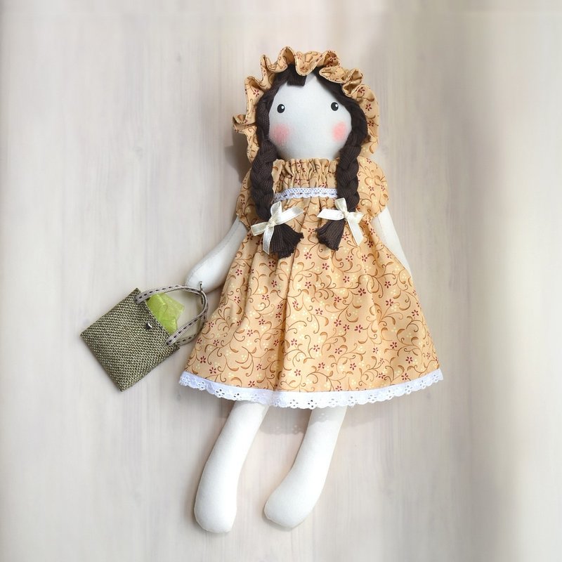 自然疯.疯自然手作布娃娃,日系娃娃, 乡村娃娃,简约风~暖洋百丽儿 - 玩偶/公仔 - 棉．麻 橘色