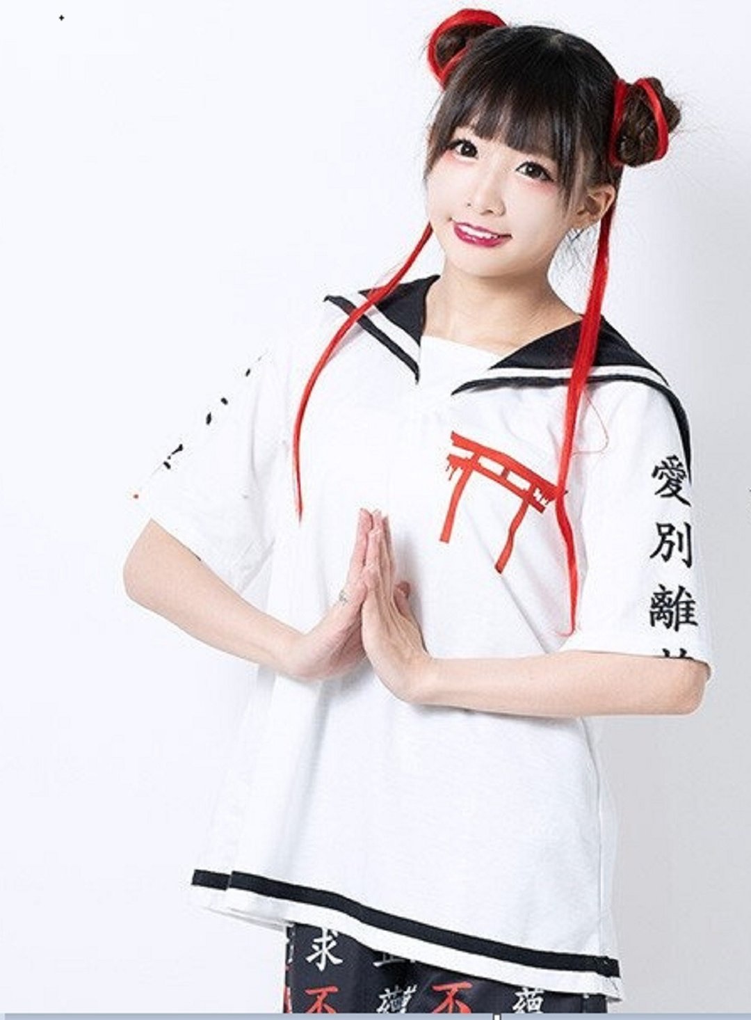 爱别离鸟居神社印花改良水手服海军领制服JK短袖T恤 【JA0333】 - 女装 T 恤 - 聚酯纤维 