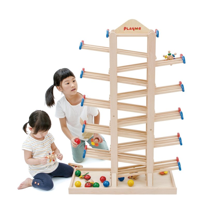 大型滚球台 - 玩具/玩偶 - 木头 卡其色