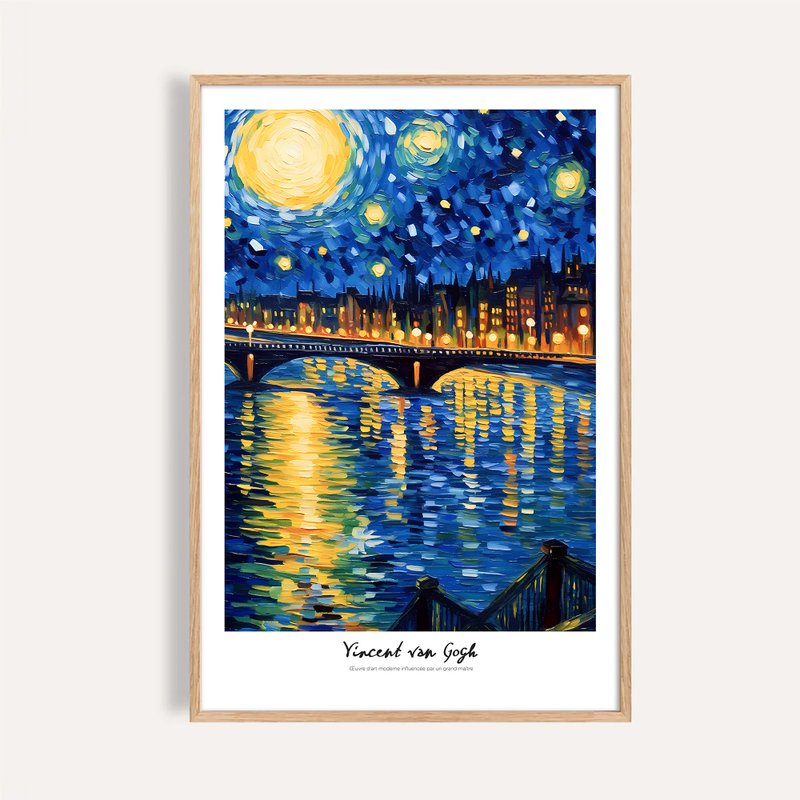 桥上星夜 Starry Bridge / 梵谷风格艺术挂画 画芯 海报 - 海报/装饰画/版画 - 纸 