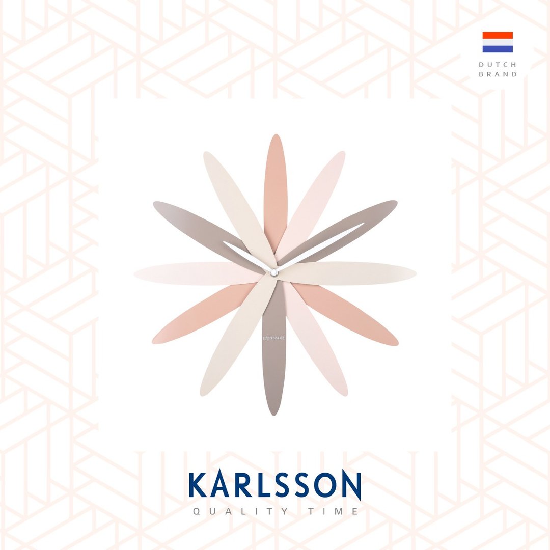 荷兰Karlsson, Wall clock 45cm Bloom pink tones花瓣设计师挂钟 - 时钟/闹钟 - 其他金属 粉红色
