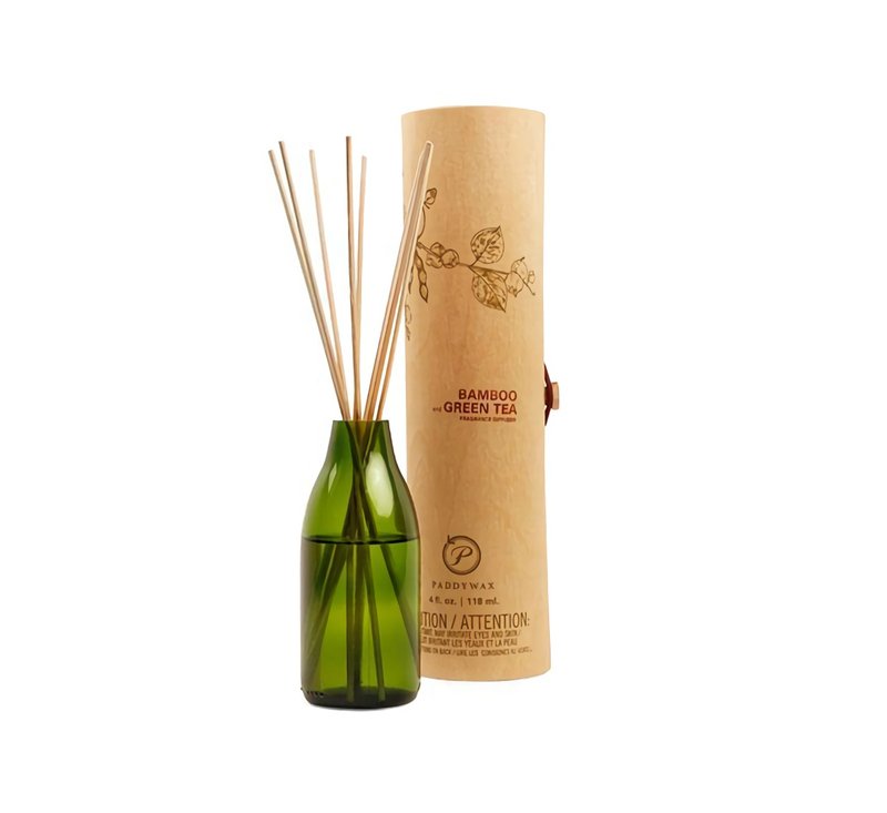 Paddywax Bamboo & Green Tea Eco Aromatherapy绿茶竹枝酒瓶扩香 - 香薰/精油/线香 - 其他材质 绿色