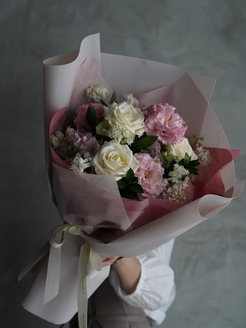 温柔气质粉色花束_鲜花 - 干燥花/捧花 - 植物．花 粉红色