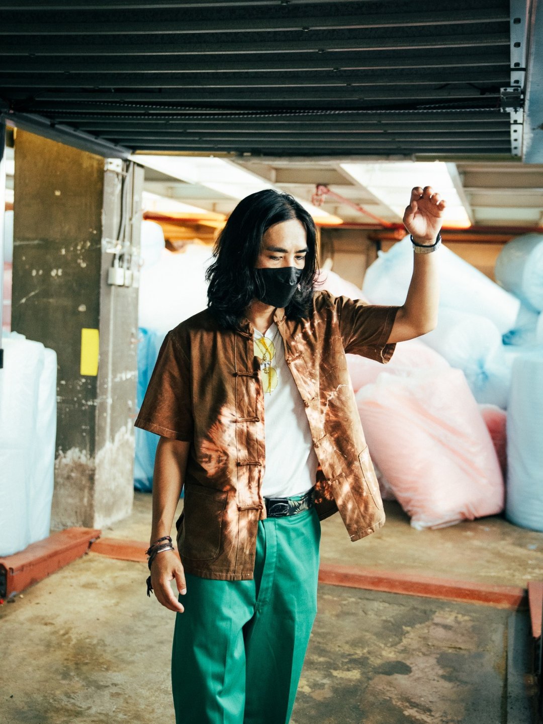 唐服 年轮外套 彩虹水墨Tie Dyed & Ice dye Tang Suit - 其他 - 棉 咖啡色